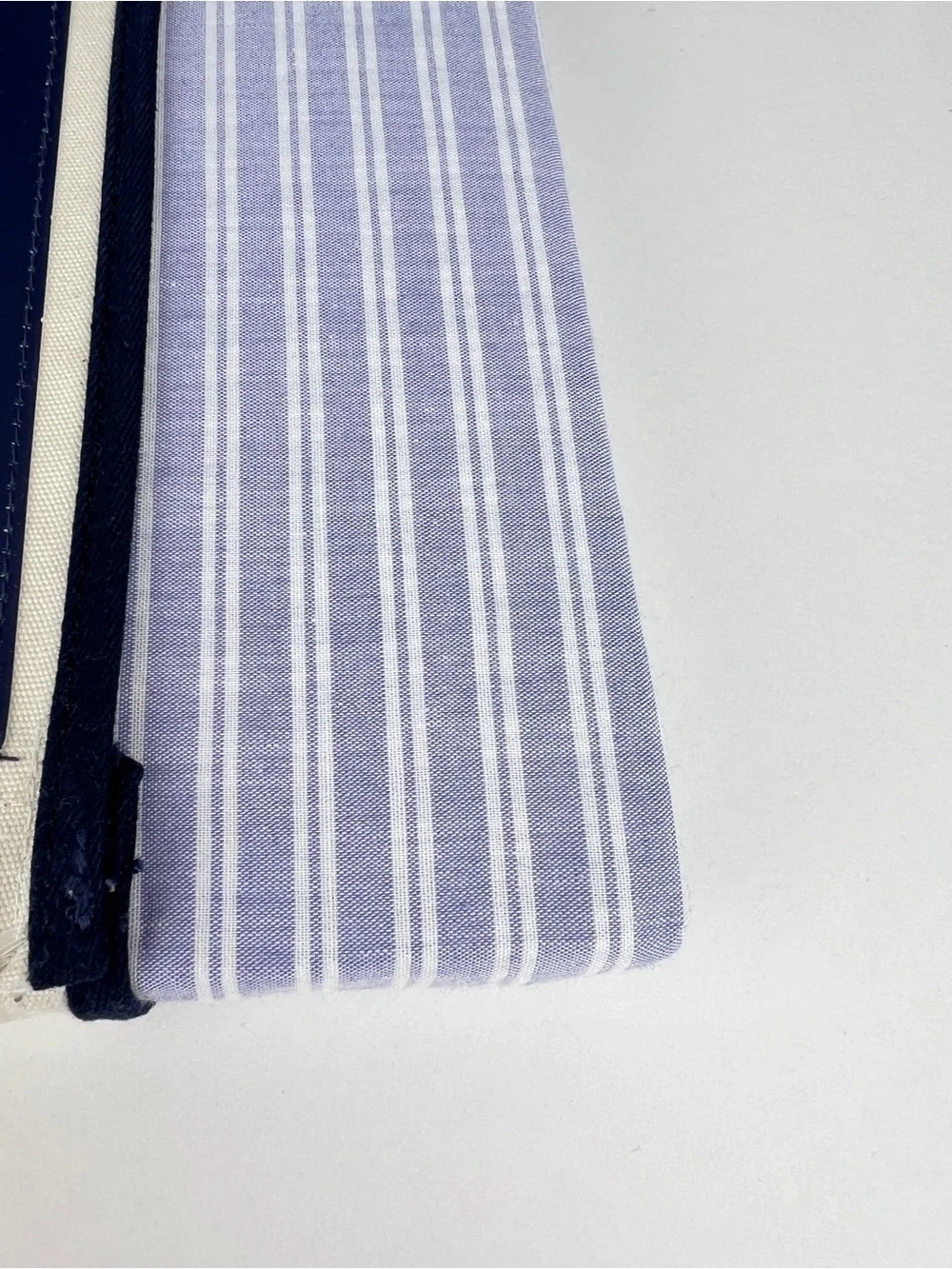6 Pc Brooks Brothers Queen Sheet Set Blue White Stripe Cotton Yarn Dyed NEW